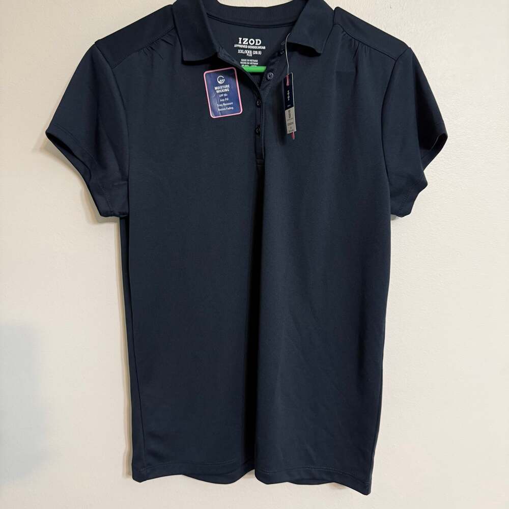 IZOD School Uniform Short‎ Sleeve Polo Shirt Blue NWT